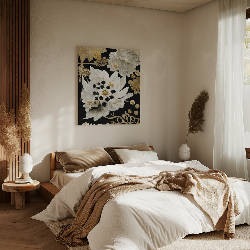 Golden Petal Bloom | Canvas