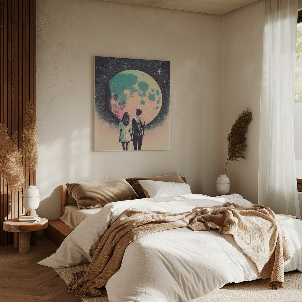 Lunar Lovers&#039; Journey | Canvas