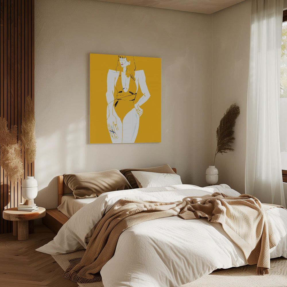 Girl in Bathing Suit Yellow | Canvas