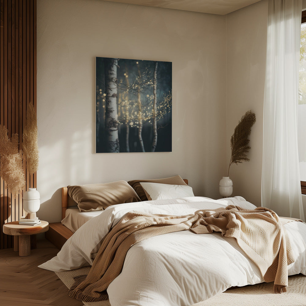 Twinkling Birch Grove | Canvas