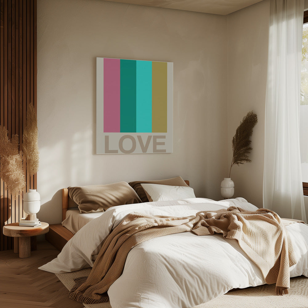 Retro Stripe LOVE CItrus | Canvas