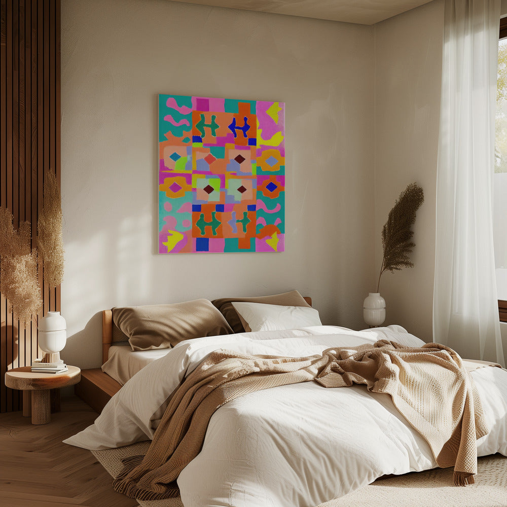 Vivid Geometric Tapestry | Canvas