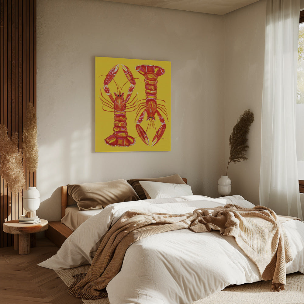 Langoustines On Yellow | Canvas