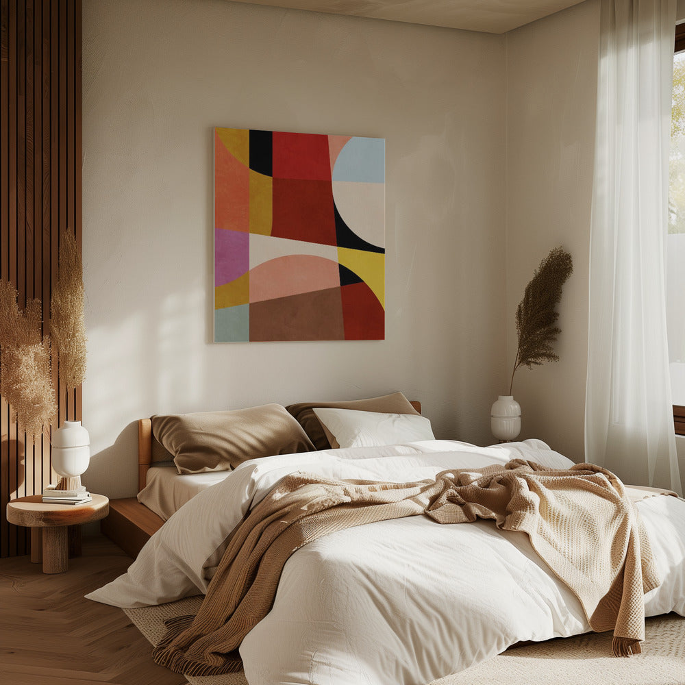 Warm Colors Bauhaus Geometry2 | Canvas