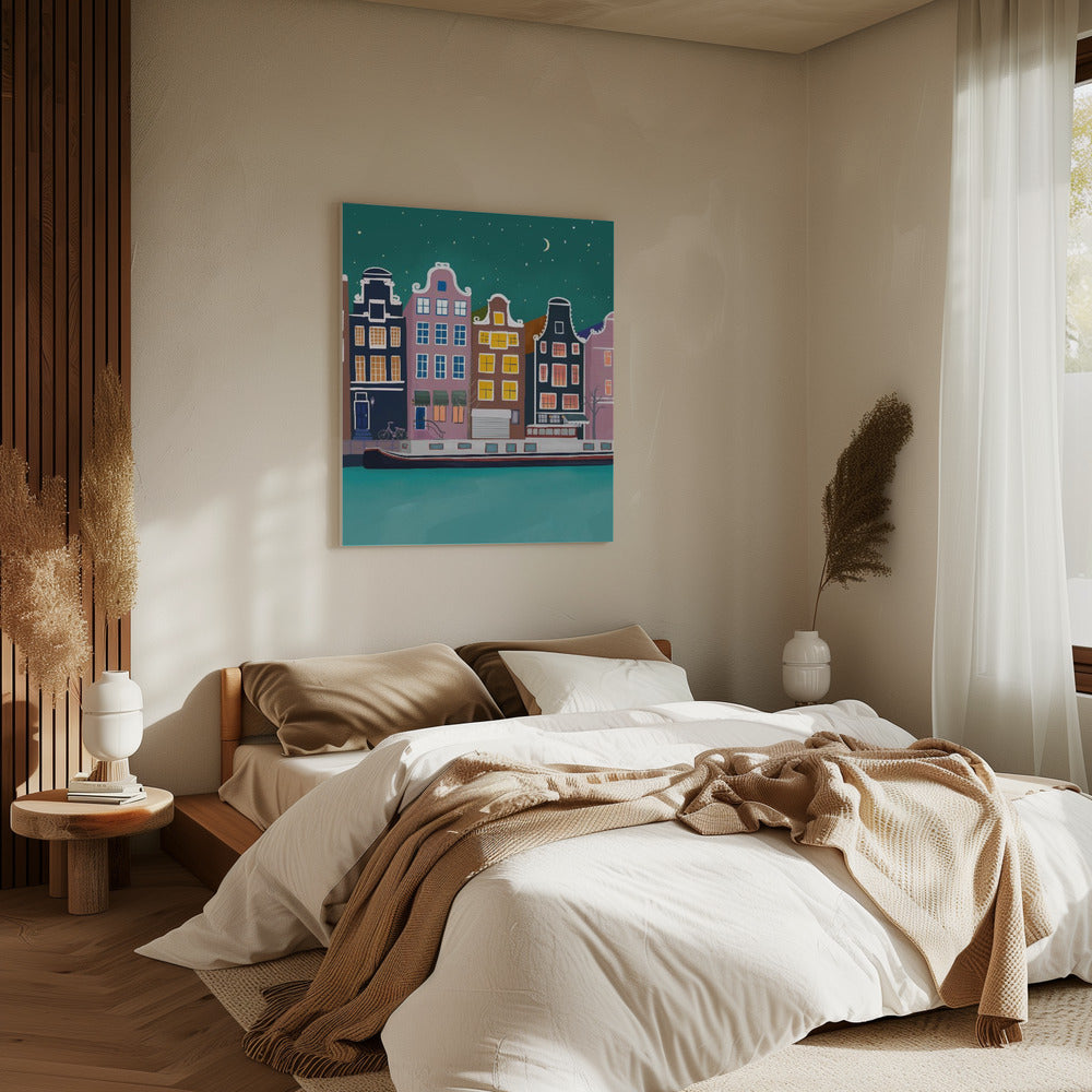 Amsterdam by night | Canvas