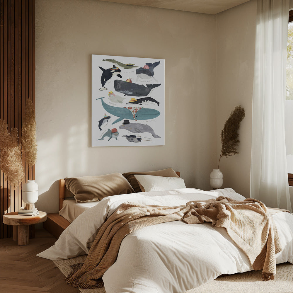 Whales In Hats | Canvas