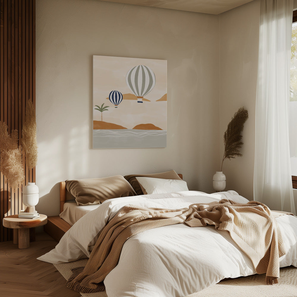 Airballoons In Dessert | Canvas