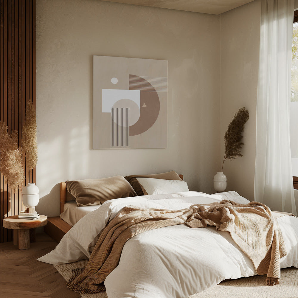 Neutral Semicircles Poster | Canvas