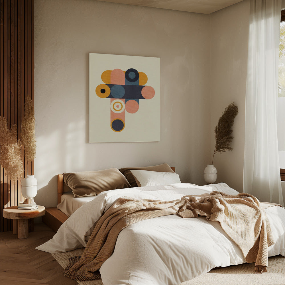 Rainbow Plus Shapes  Blue Mustard8 | Canvas