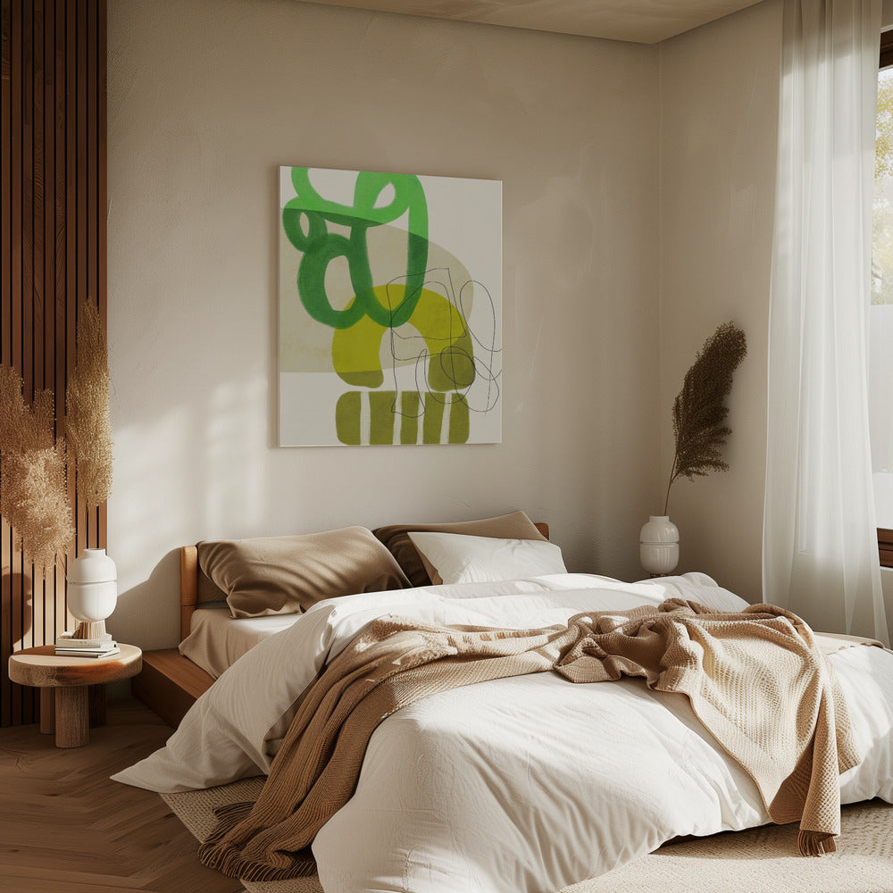 Painted Lines Green Tan 2 Kopie | Canvas