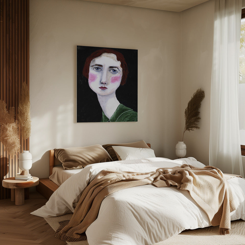 Vintage Woman with pink cheeks | Canvas