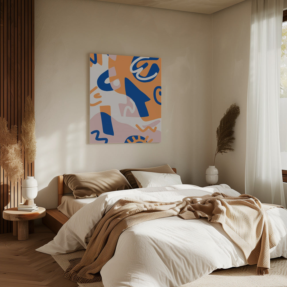 Abstract Shapes In Blue and Orange | Canvas