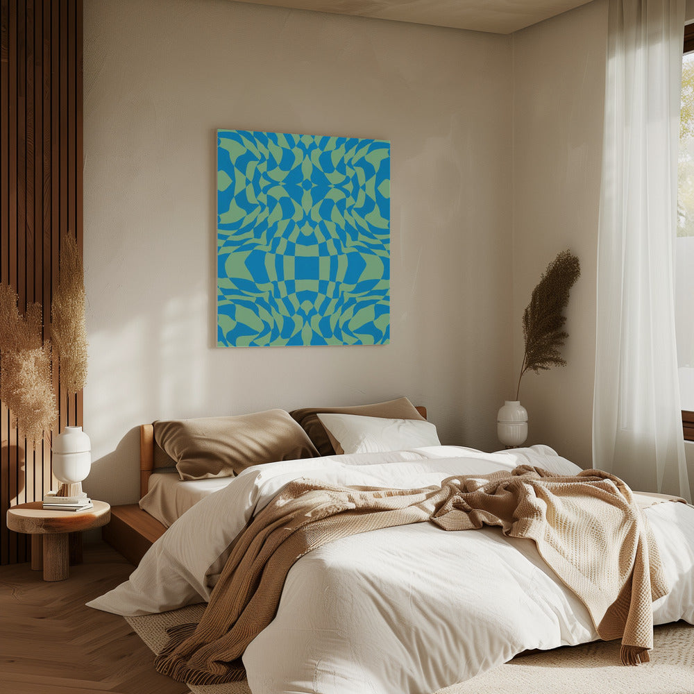 Cool Colors Warp Checkers | Canvas