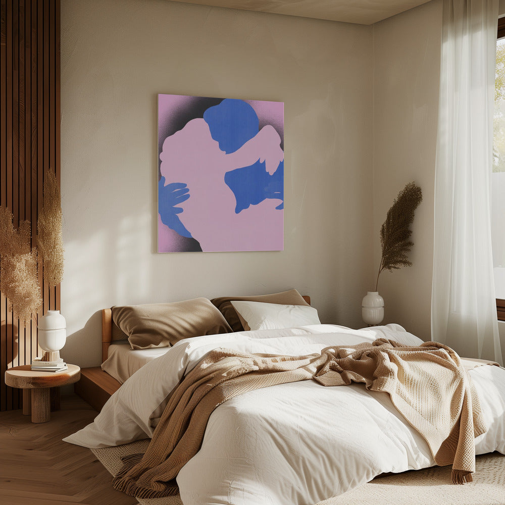 Two Abstract Figures in an Embrace | Canvas
