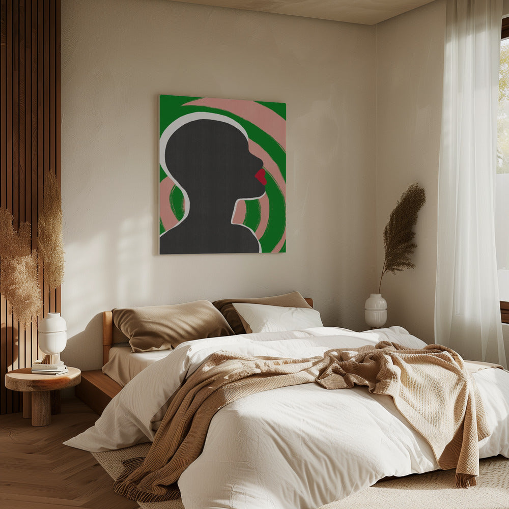 Anonymous Portrait In Green Spiral | Canvas