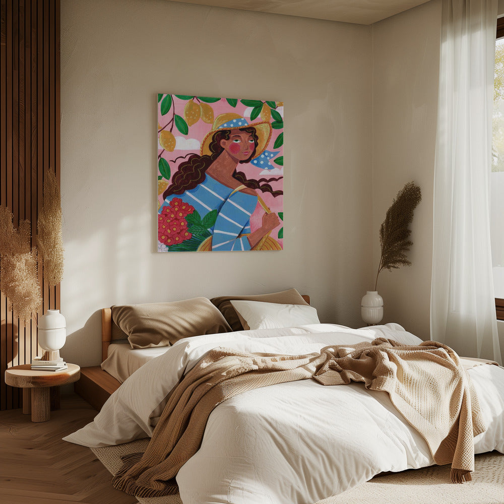 Portrait woman in Amalfi coast Italy | Canvas