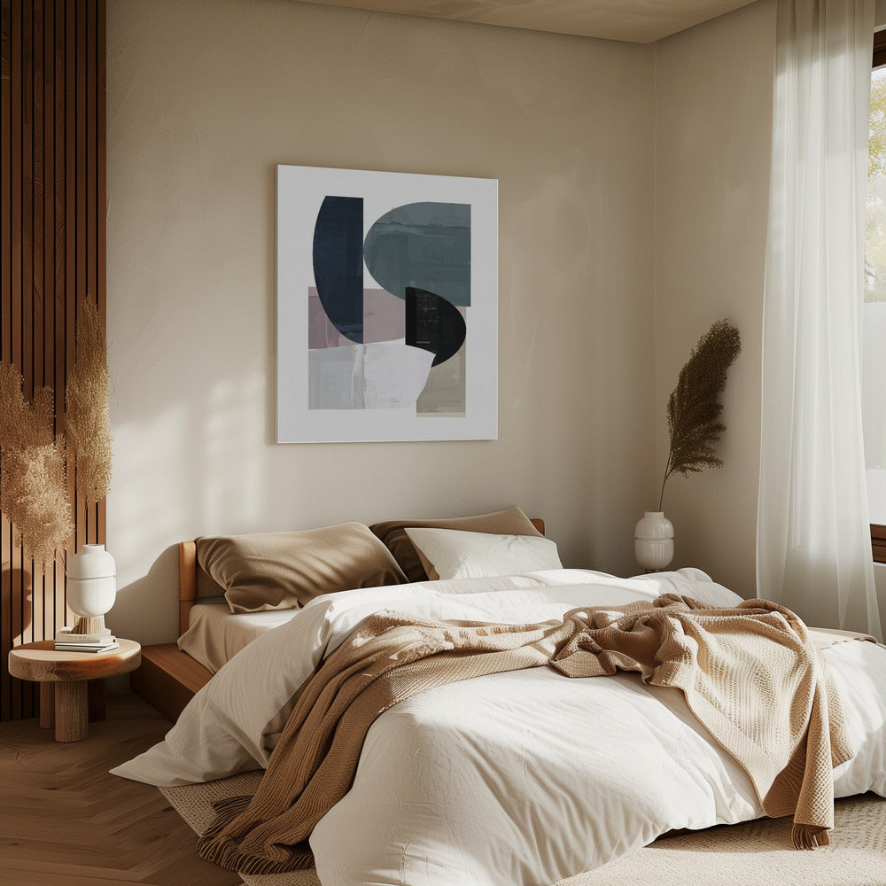 Navy Shapes No3 | Canvas