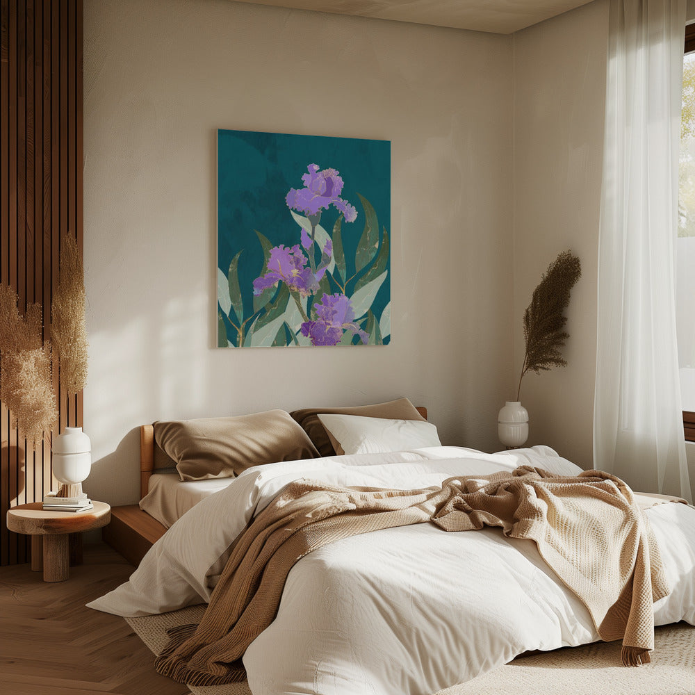 Iris Flower Turquoise | Canvas