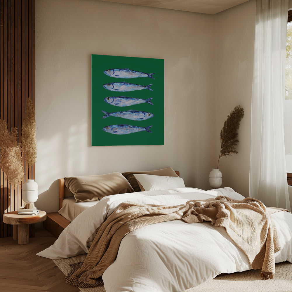 Sardines Forest Green | Canvas
