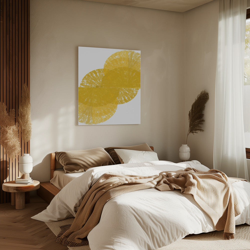 Yellow Circle Fans 1 | Canvas