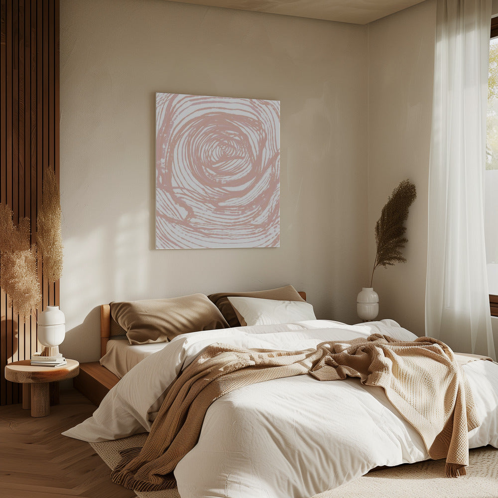 Swirling Lines In Soft Peach Tones | Canvas