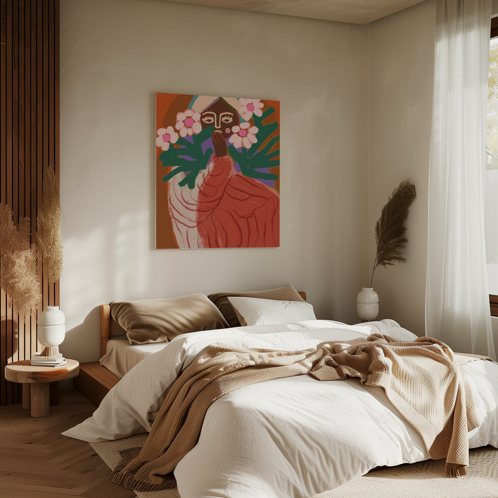 Shy Flower Girl | Canvas