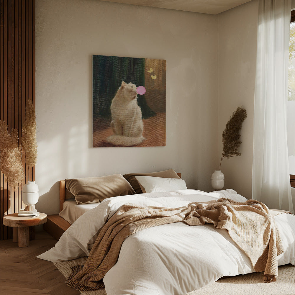 Bubble Gum and Cat | Canvas