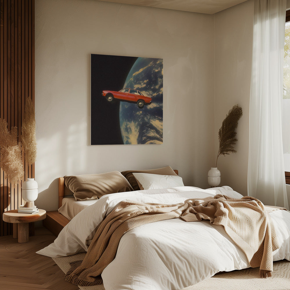 Flying Space Car | Canvas
