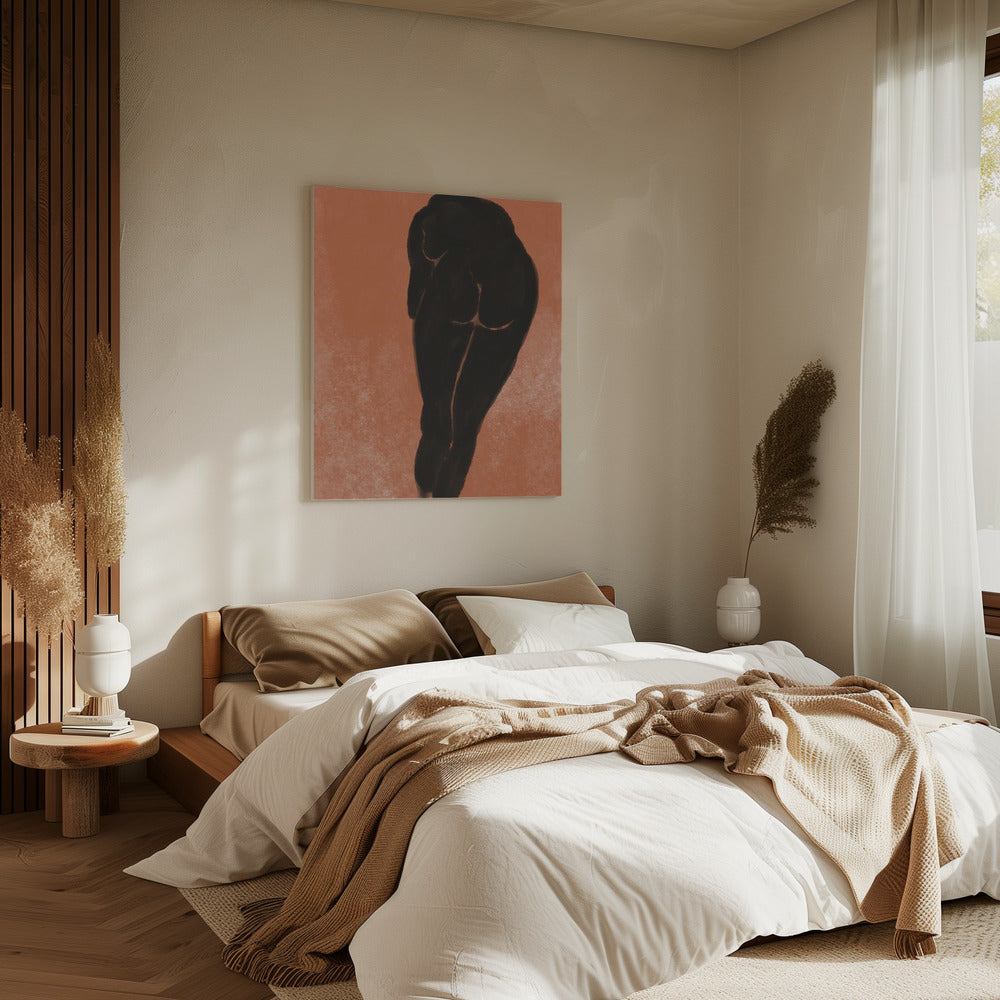 Bathing nude in black | Canvas