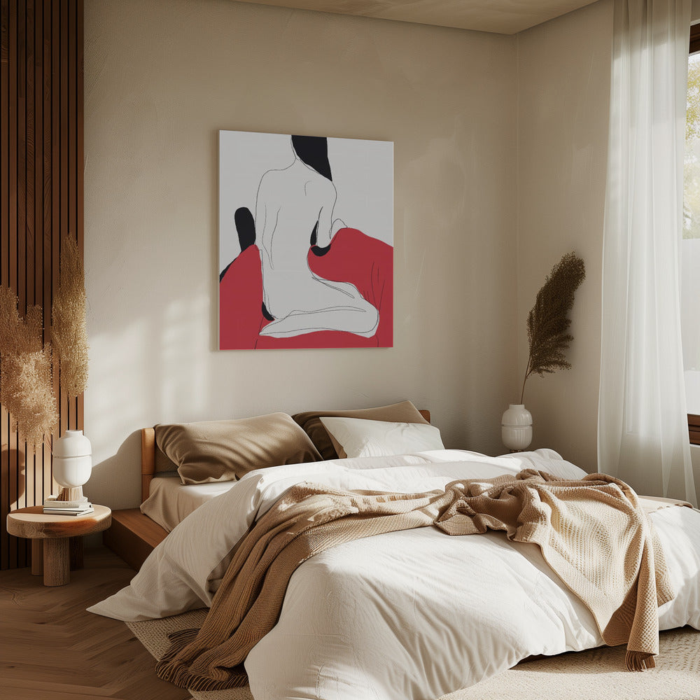 Nude Figure in a Dynamic Pose | Canvas