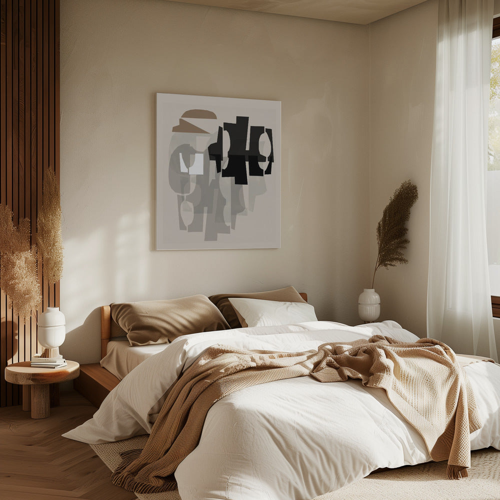 Black and White and Brown Relief 1 | Canvas