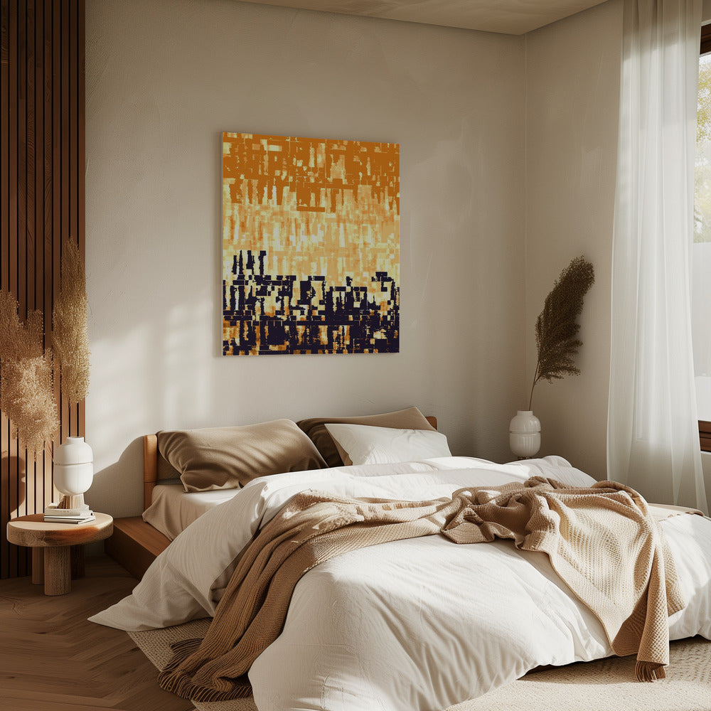 Orange and Black Color Palette with Pixelated Textures | Canvas