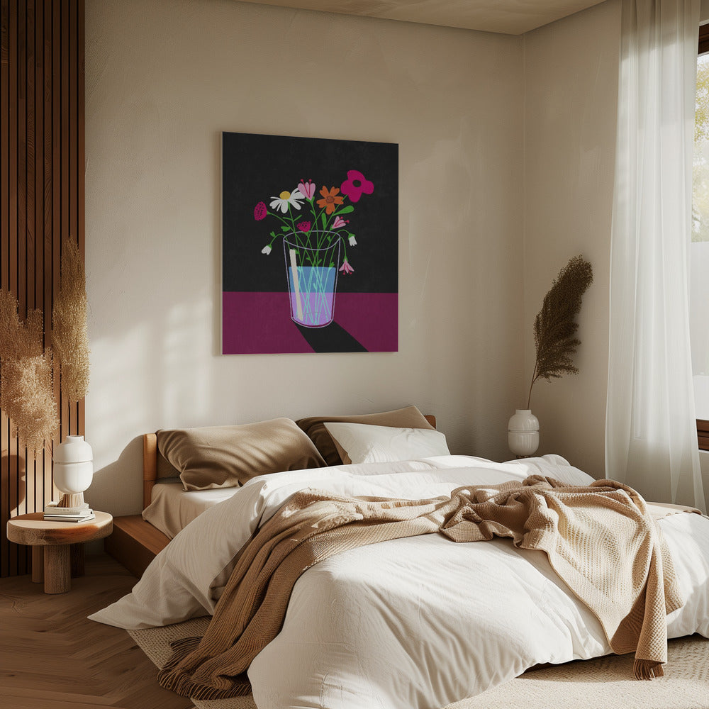 Flowers glow in the dark | Canvas