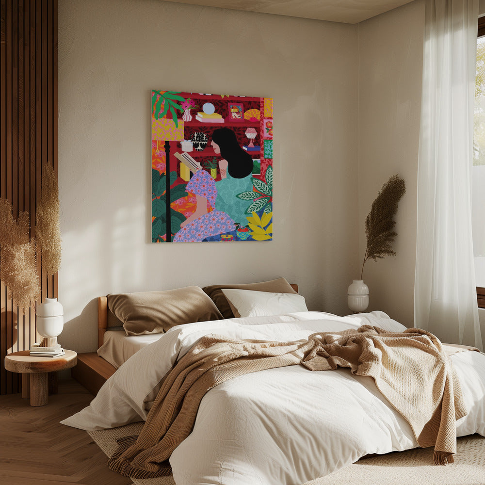 Girl Reading Her Favorite Book | Canvas