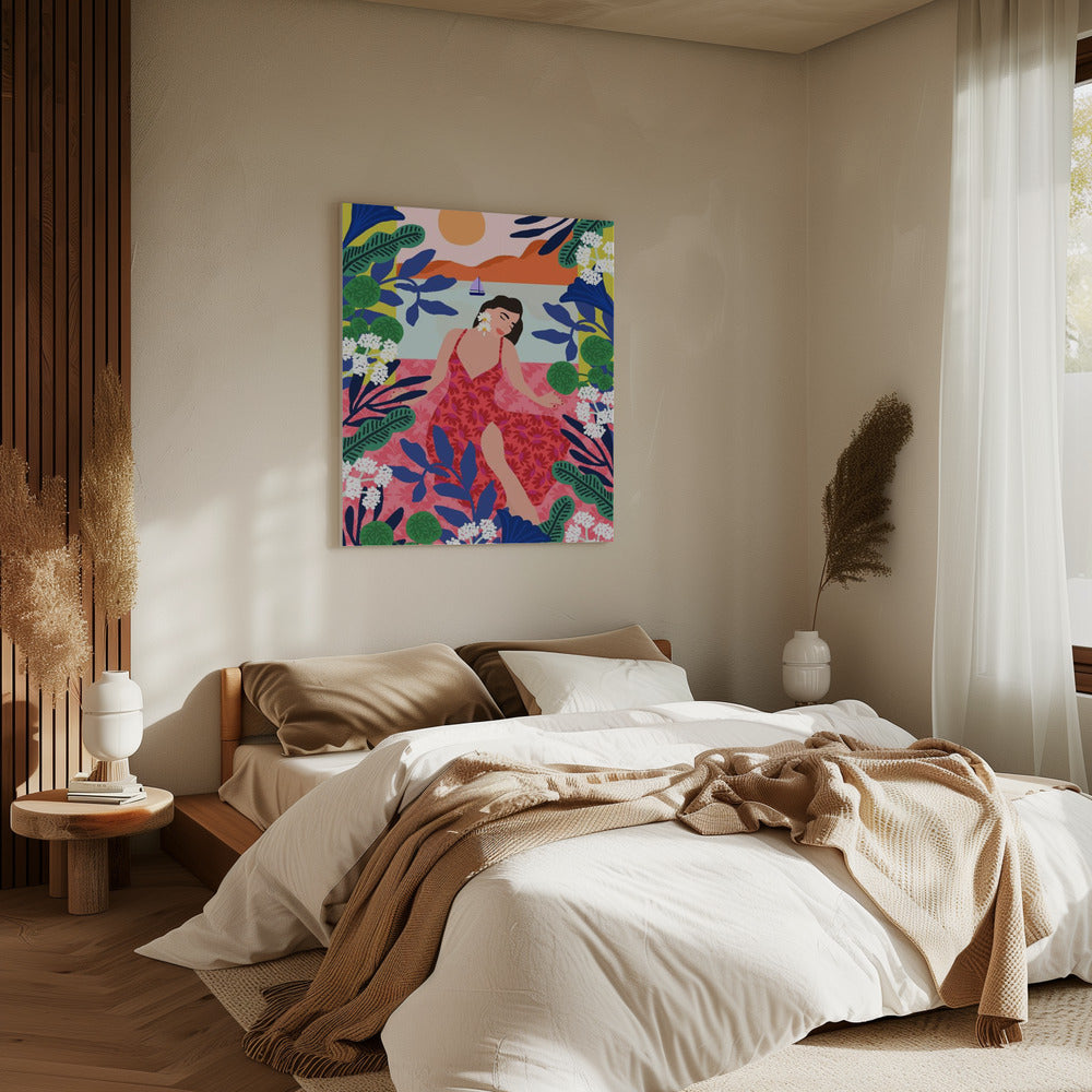 Floral Sunset Girl | Canvas