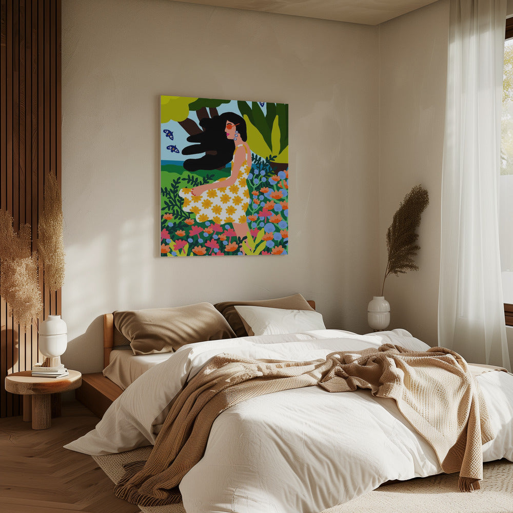 Floral Summer Girl | Canvas