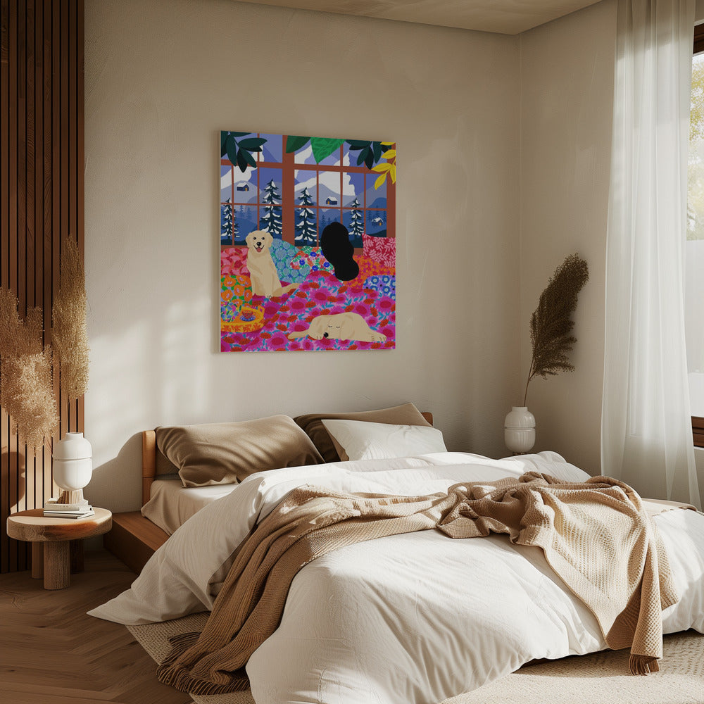 In Bed Looking At the View | Canvas