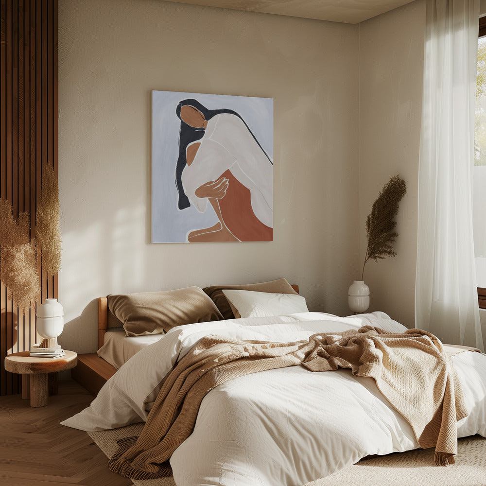 Woman Embracing Herself Print By Ivy Green Illustrations | Canvas