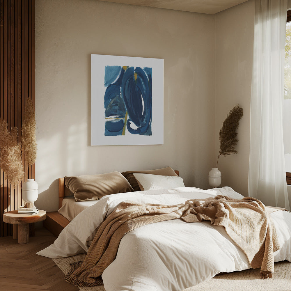 Navy Gold Abstract 1 | Canvas
