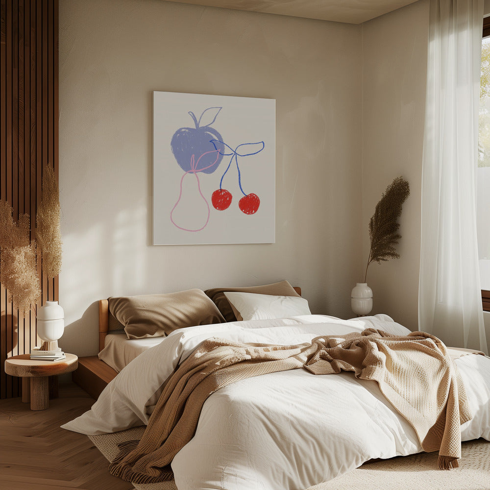 Apple, Cherry and Pear | Canvas