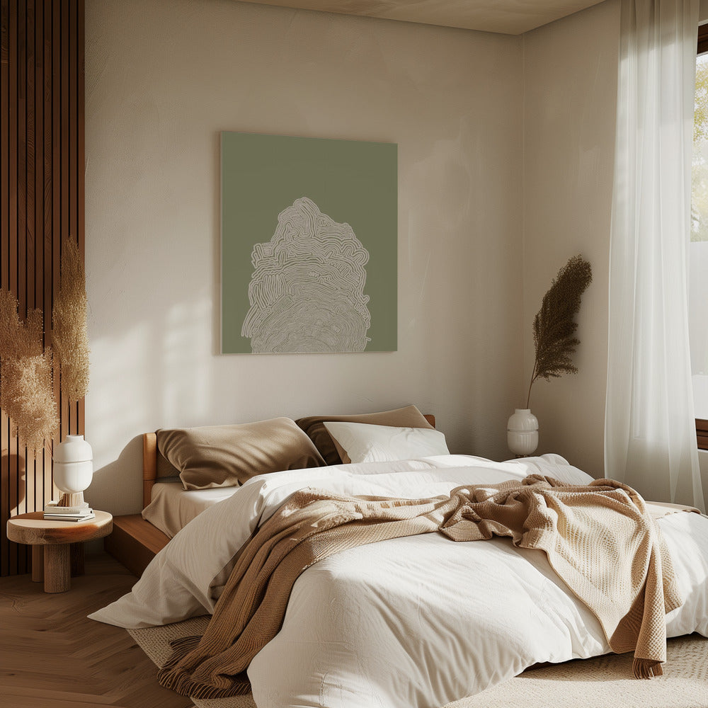 Line Drawing Green Abstract | Canvas