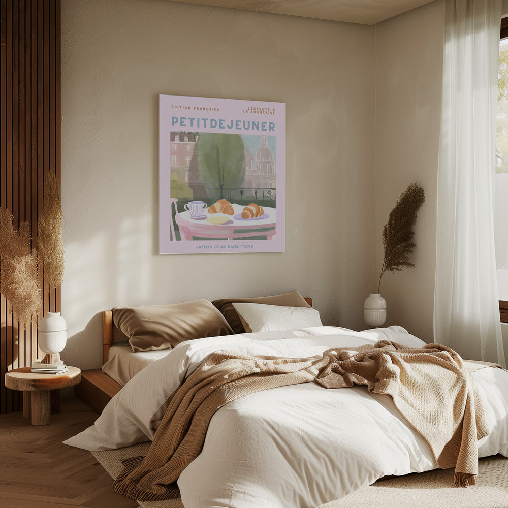 Petit Dejeuner, Croissants, Paris, Pastell | Canvas