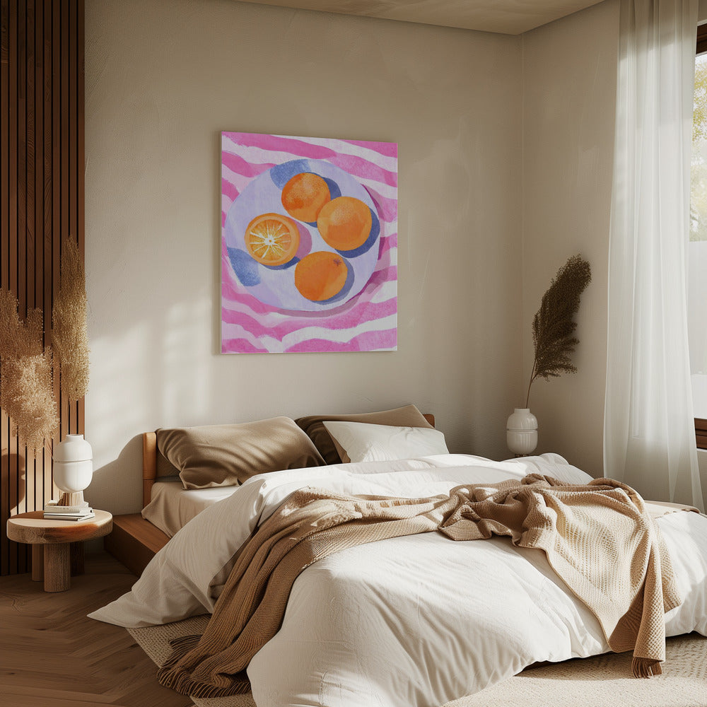 Orangen auf Teller | Canvas
