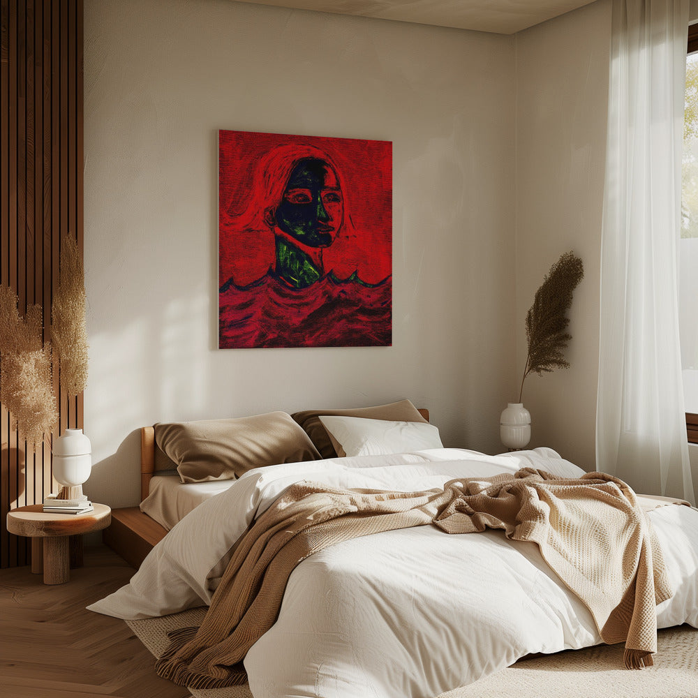 The Swimmer Red | Canvas