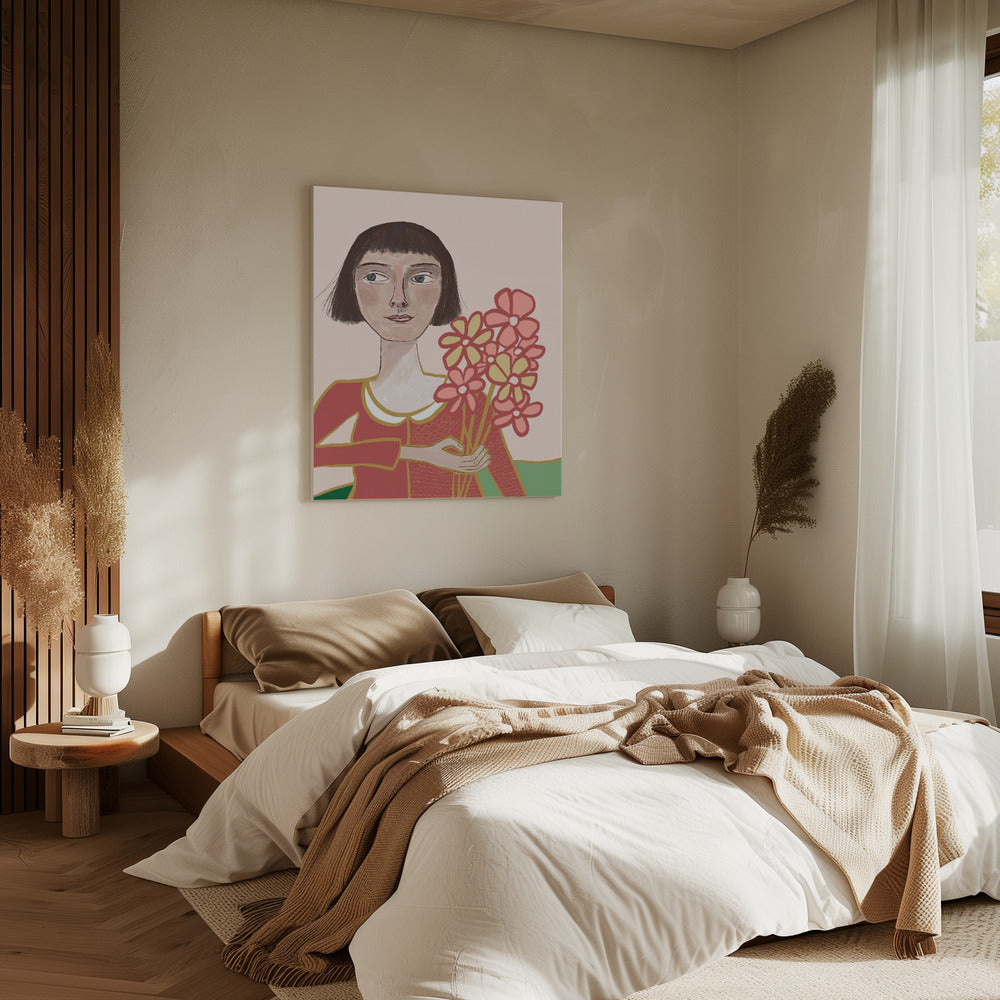 Woman with flowers | Canvas