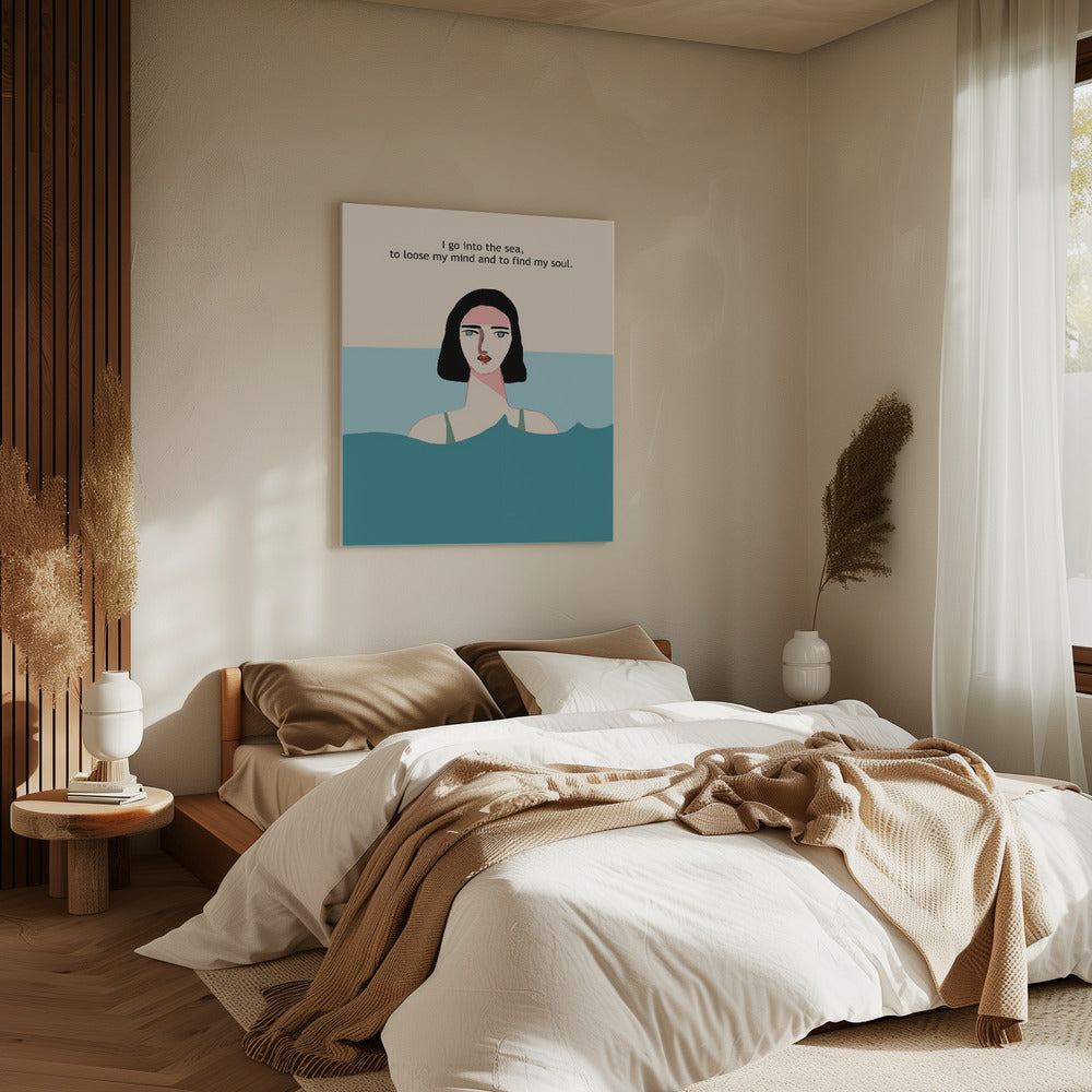 Ocean SWIMMER WITH TEXT | Canvas