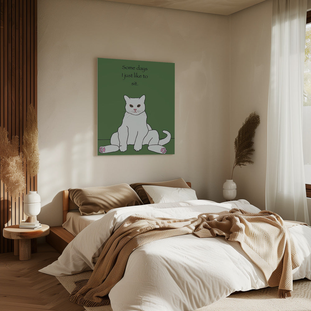 White cat with quote | Canvas