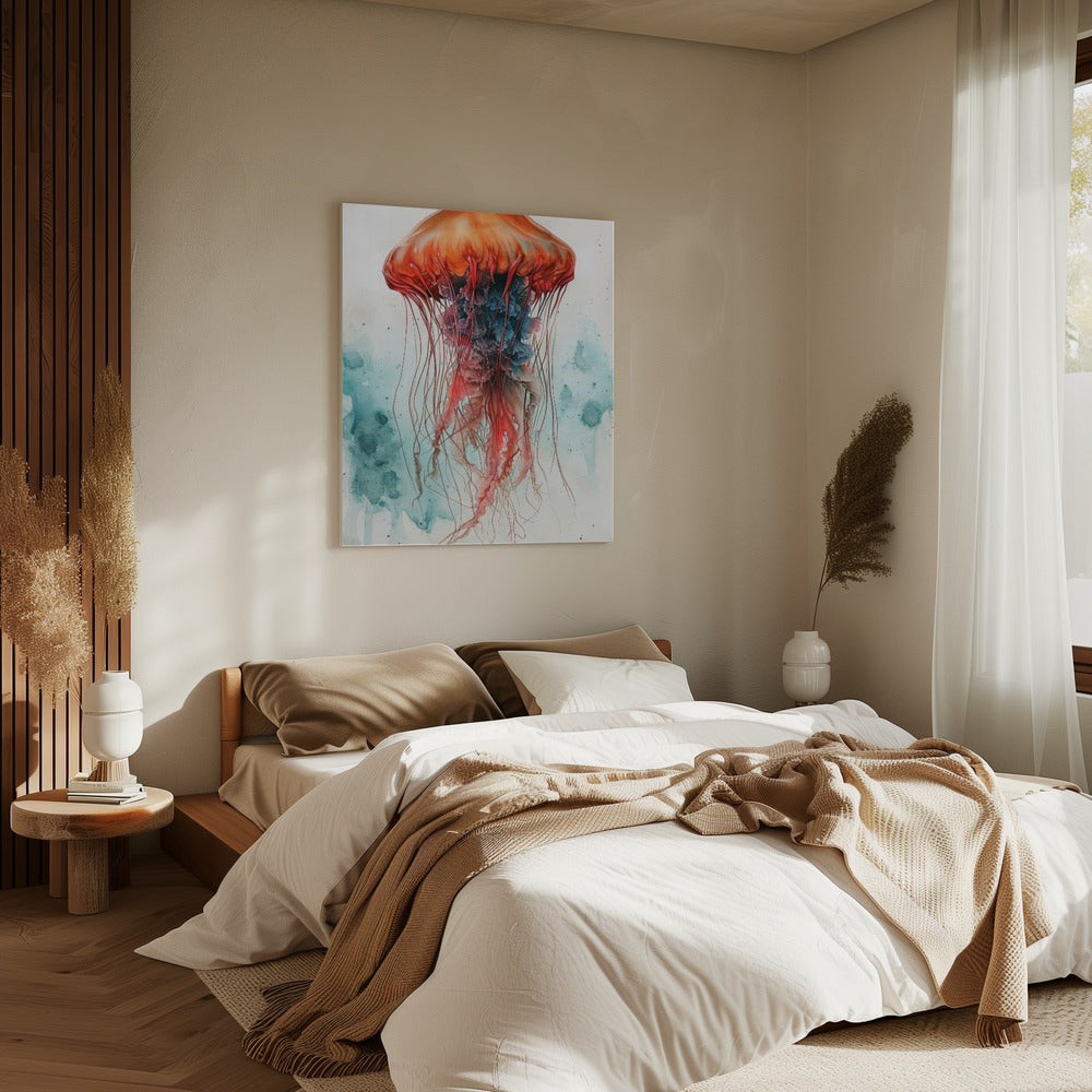 Animal Watercolor Art Medusa Sea Life | Canvas
