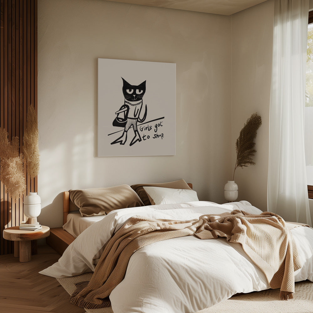 Cat shopping humour | Canvas