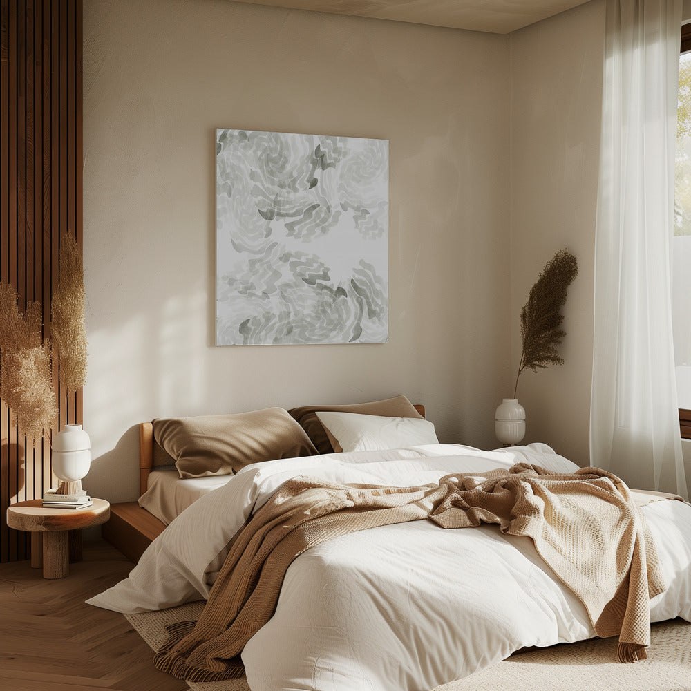 Grey Watercolour Twirl 1 | Canvas